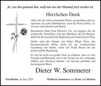 Anzeige von Dieter W. Sommerer von MGO