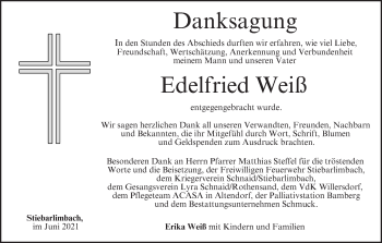 Anzeige von Edelfried Weiß von MGO