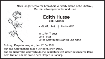 Anzeige von Edith Husse von MGO