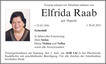 Anzeige von Elfrida Raab von MGO