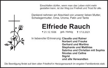 Anzeige von Elfriede Rauch von MGO