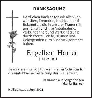 Anzeige von Engelbert Harrer von MGO