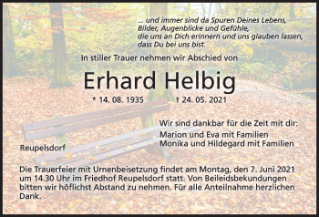 Anzeige von Erhard Helbig von MGO