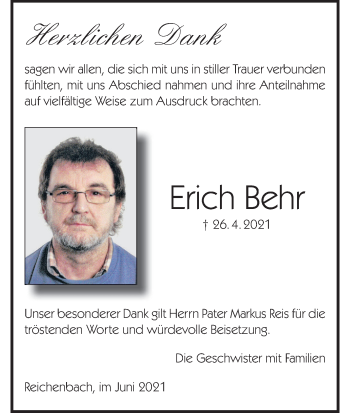 Anzeige von Erich Behr von MGO