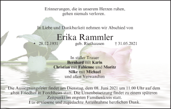 Anzeige von Erika Rammler von MGO