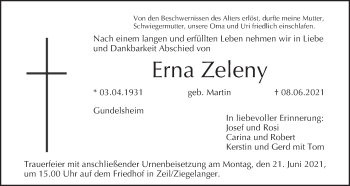 Anzeige von Erna Zeleny von MGO