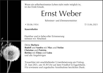 Anzeige von Ernst Weber von MGO