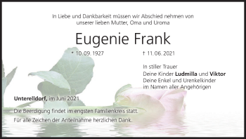 Anzeige von Eugenie Frank von MGO