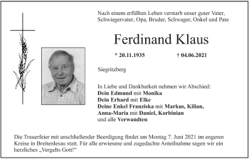 Anzeige von Ferdinand Klaus von MGO