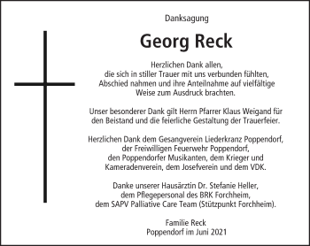 Anzeige von Georg Reck von MGO