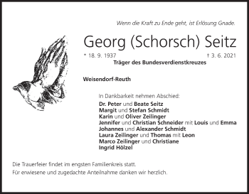 Anzeige von Georg Seitz von MGO