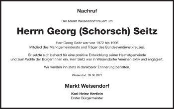 Anzeige von Georg Seitz von MGO
