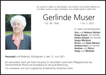 Anzeige von Gerlinde Muser von MGO