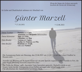 Anzeige von Günter Marzell von MGO
