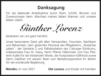 Anzeige von Günther Lorenz von MGO