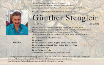 Anzeige von Günther Stenglein von MGO