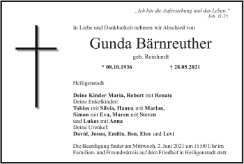 Anzeige von Gunda Bärnreuther von MGO