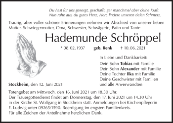 Anzeige von Hademunde Schröppel von MGO