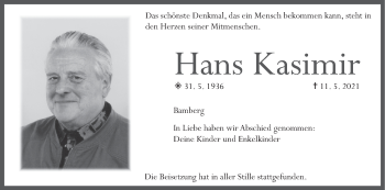 Anzeige von Hans Kasimir von MGO
