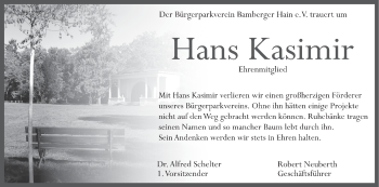 Anzeige von Hans Kasimir von MGO