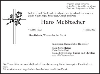 Anzeige von Hans Meßbacher von MGO