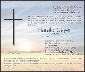 Anzeige von Harald Geyer von MGO