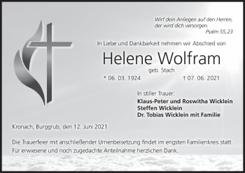 Anzeige von Helene Wolfram von MGO