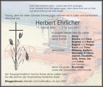 Anzeige von Herbert Ehrlicher von MGO