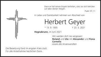 Anzeige von Herbert Geyer von MGO