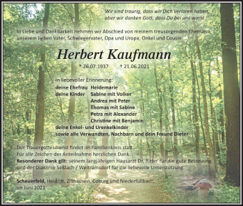 Anzeige von Herbert Kaufmann von MGO