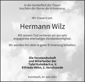 Anzeige von Hermann Wilz von MGO