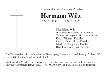 Anzeige von Hermann Wilz von MGO
