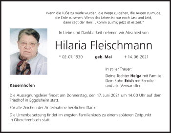 Anzeige von Hilaria Fleischmann von MGO