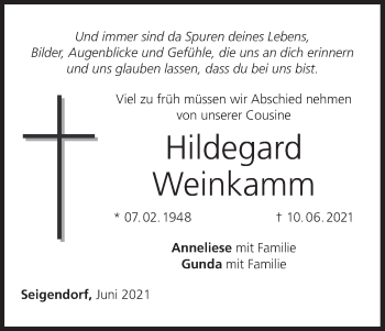 Anzeige von Hildegard Weinkamm von MGO