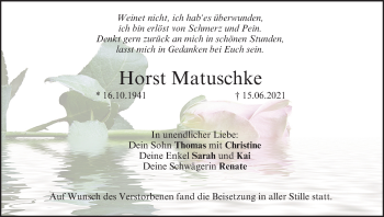 Anzeige von Horst Matuschke von MGO