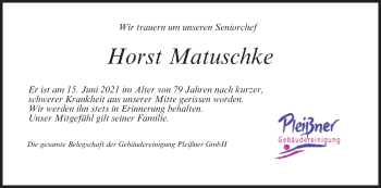 Anzeige von Horst Matuschke von MGO