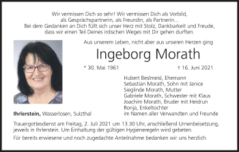 Anzeige von Ingeborg Morath von MGO