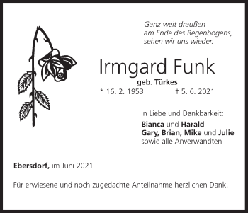 Anzeige von Irmgard Funk von MGO
