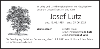 Anzeige von Josef Lutz von MGO