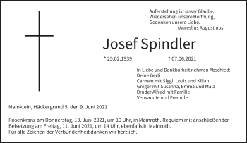 Anzeige von Josef Spindler von MGO