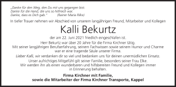 Anzeige von Kalli Bekurtz von MGO