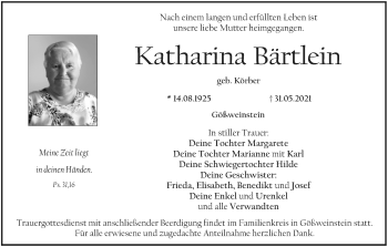 Anzeige von Katharina Bärtlein von MGO