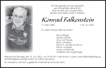 Anzeige von Konrad Falkenstein von MGO