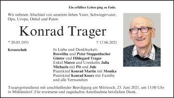 Anzeige von Konrad Trager von MGO