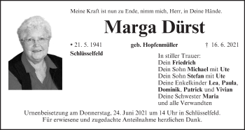 Anzeige von Marga Dürst von MGO