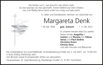 Anzeige von Margareta Denk von MGO