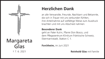 Anzeige von Margareta Glas von MGO