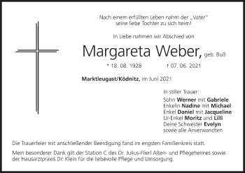 Anzeige von Margareta Weber von MGO