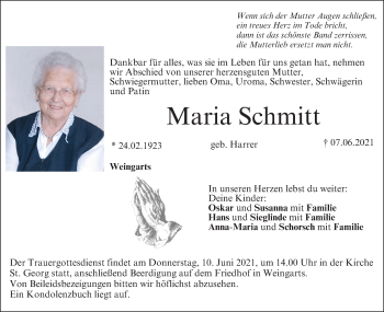 Anzeige von Maria Schmitt von MGO