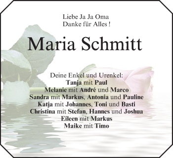 Anzeige von Maria Schmitt von MGO